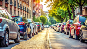 Parked cars on a Philadelphia city street.